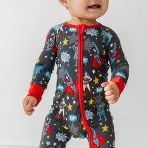 Little Sleepies Gray Justice League Bamboo Zippy Size 12-18 Months